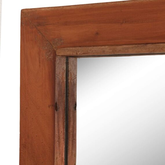 Full-length wooden mirror.