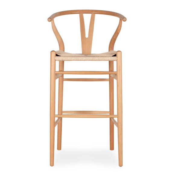 Natural wood stool.