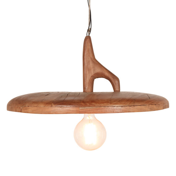 Wood pendant lamp.