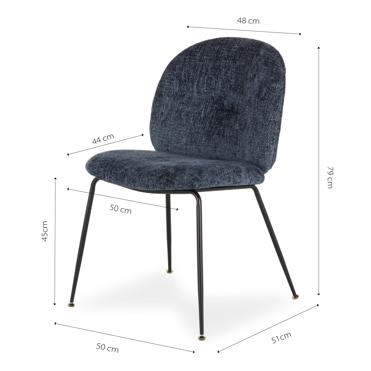 Chaises de salle à manger en tissu.