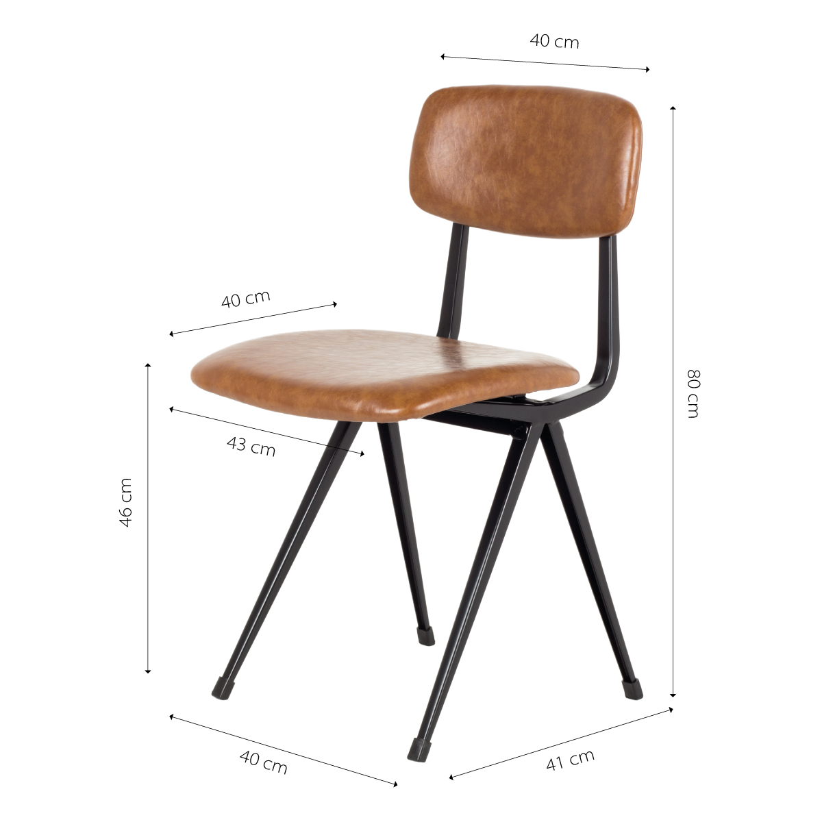 Chaises similicuir marron.