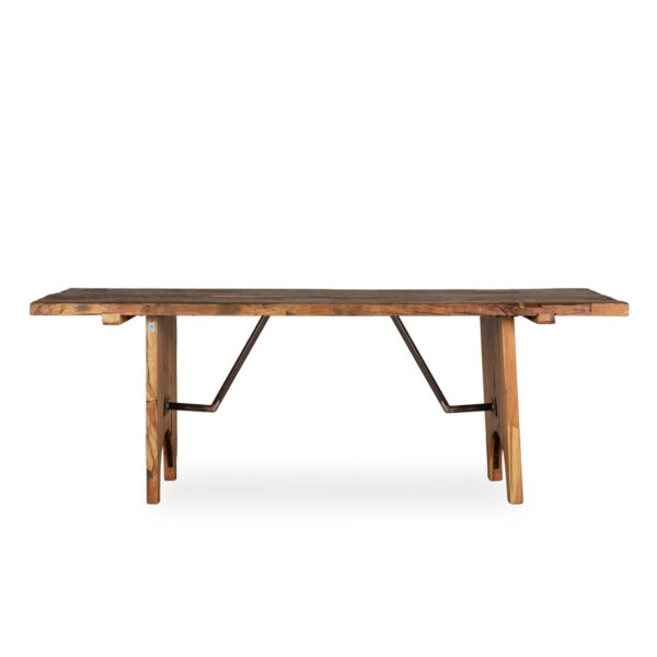 Natural wooden tables.
