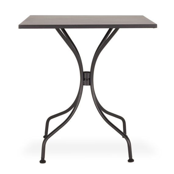 Square outdoor table.