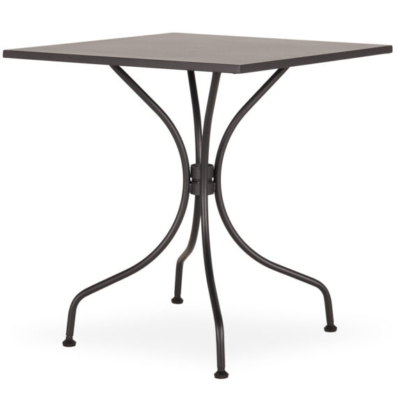 Square outdoor table.