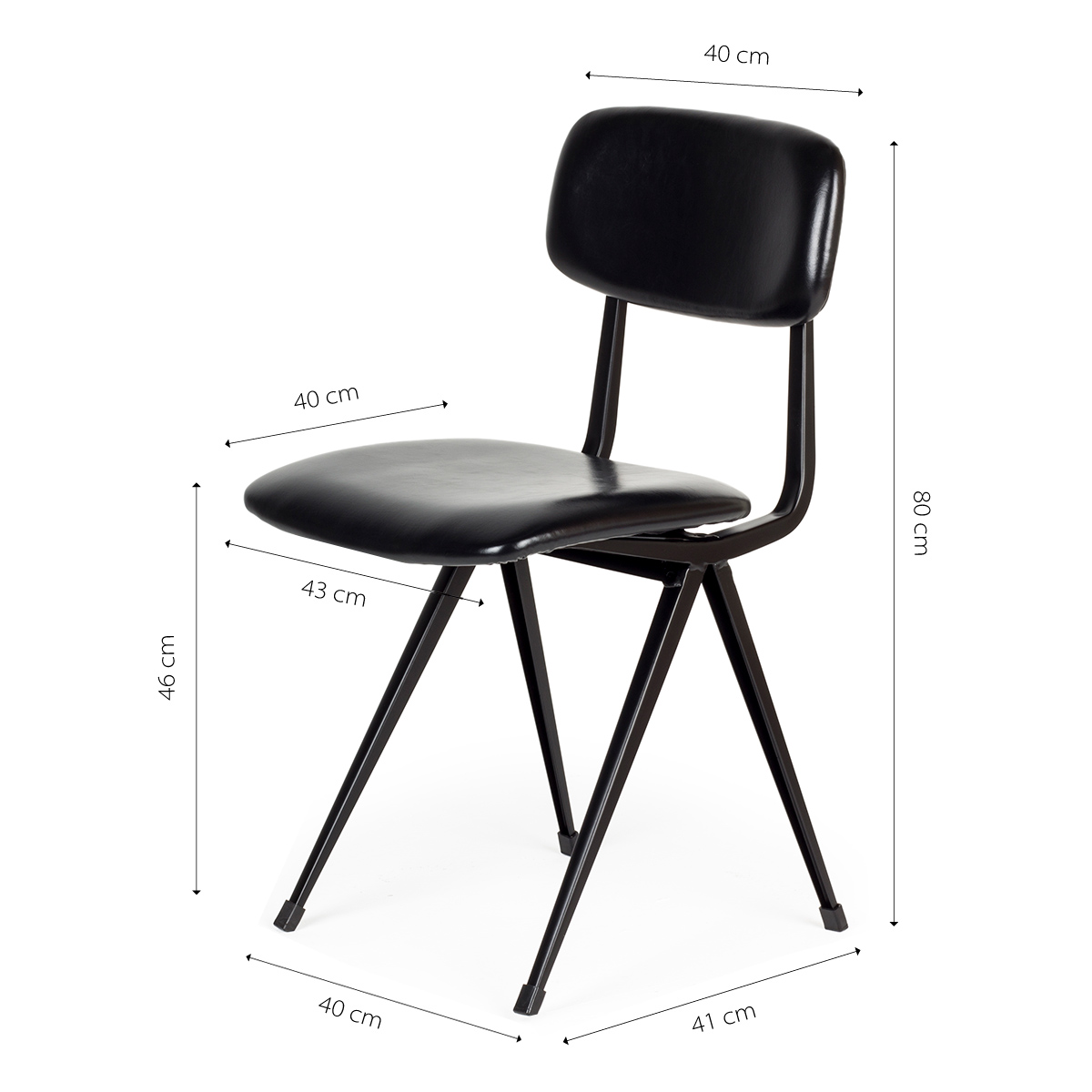 Chaises de restaurant Sabina noires