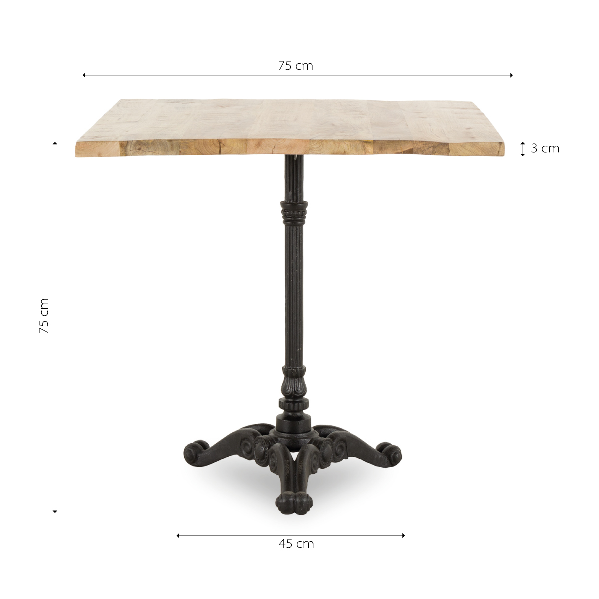 Square restaurant table.