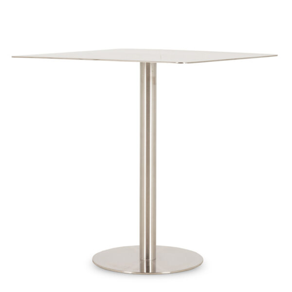 Square stainless steel tables.
