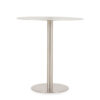 Stainless steel round table.