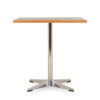 Wood and metal table.