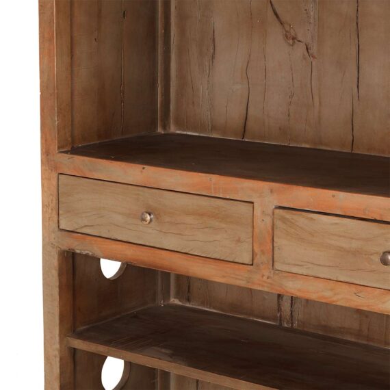 Wooden bookcases.