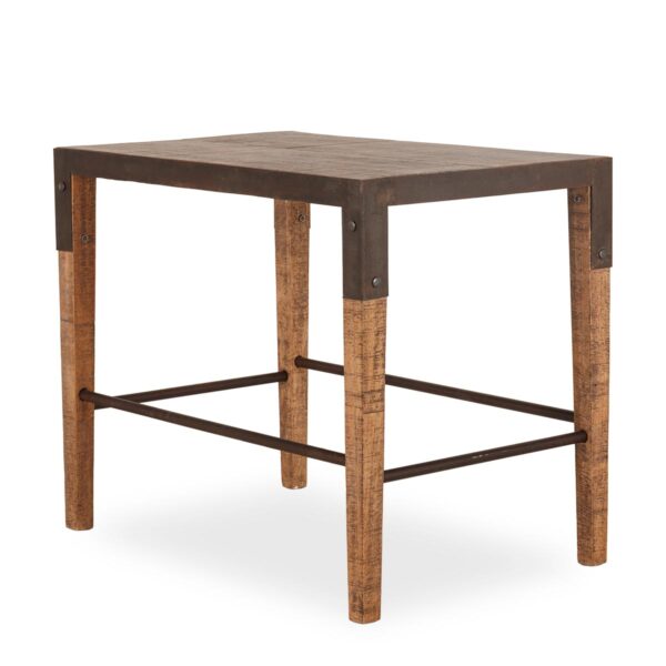 Mesa en hierro y madera.