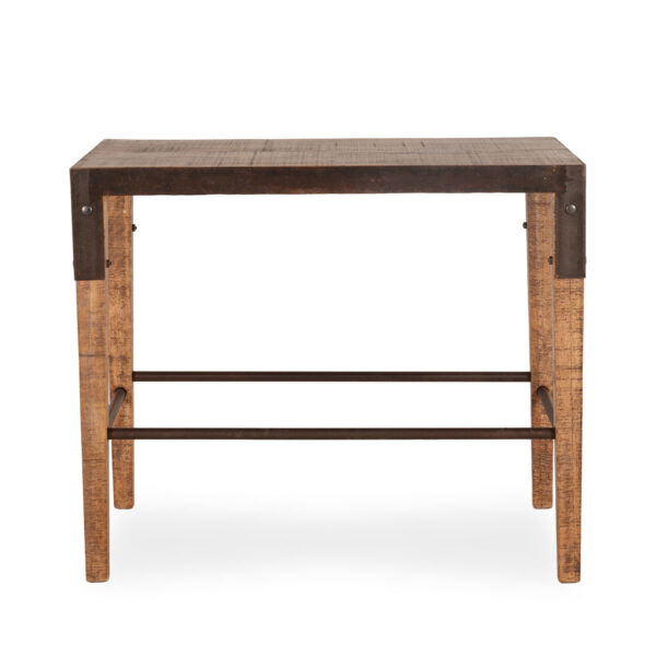 Mesa en madera y hierro.